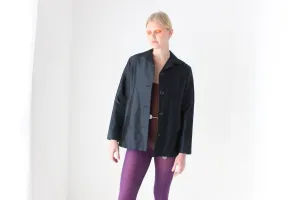 2000s Italian Made Silk Blend Boxy Minimal Jacket