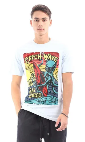 95540 "Catch The Wave" Light Blue Slip On Tee