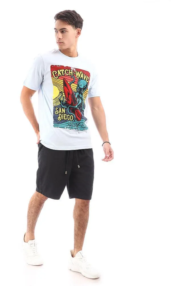 95540 "Catch The Wave" Light Blue Slip On Tee
