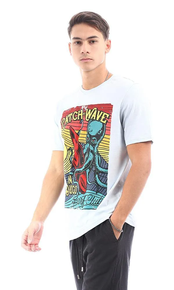 95540 "Catch The Wave" Light Blue Slip On Tee