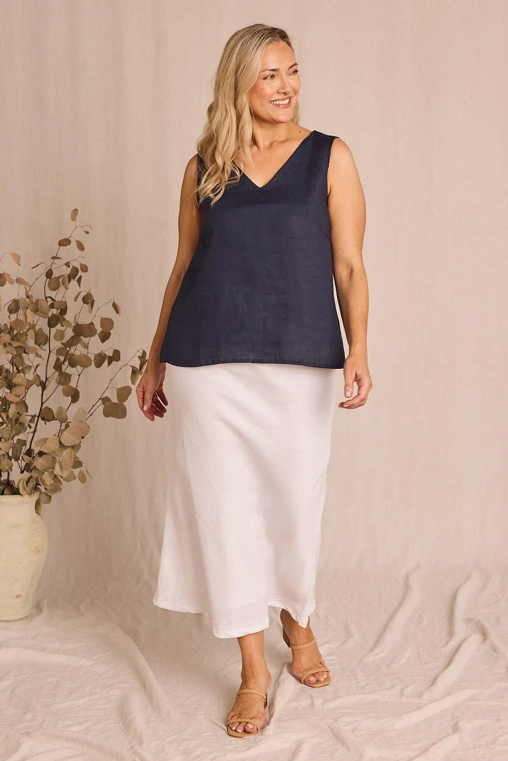 ADRIFT EMBER LINEN CAMI
