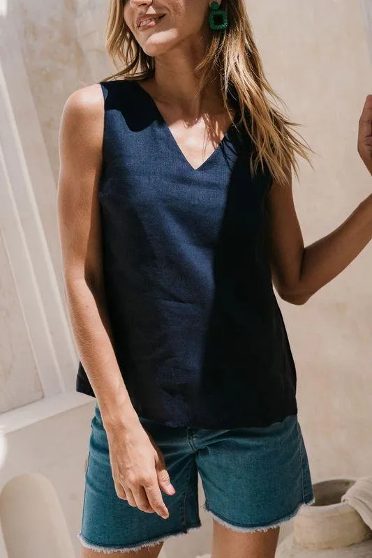 ADRIFT EMBER LINEN CAMI