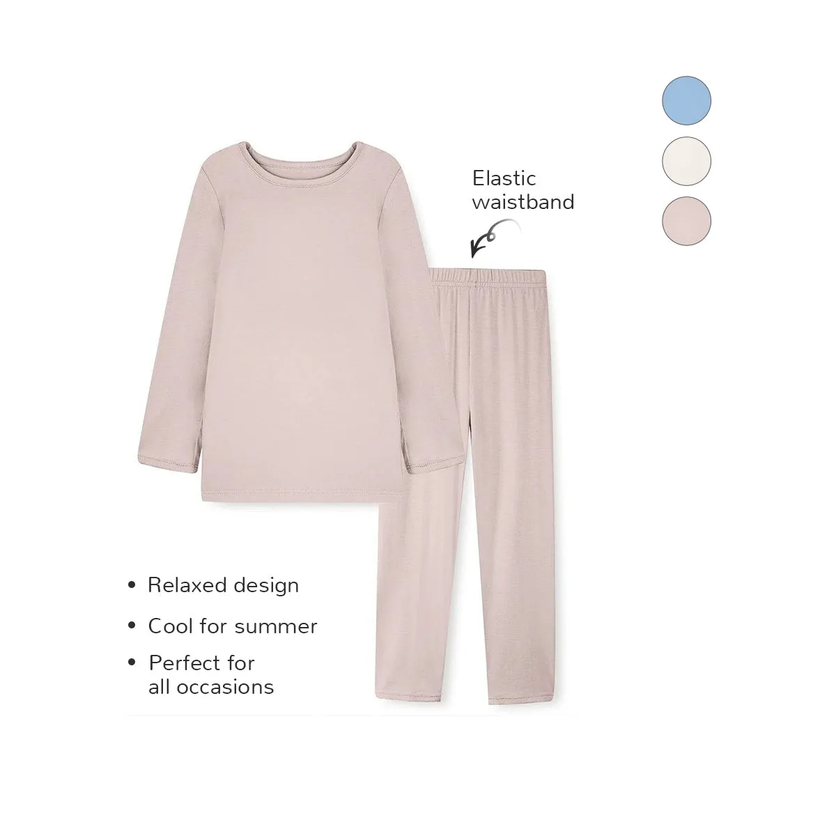 Bamboo Baby Toddler Long Sleeve Pajama Set - Dark Pink