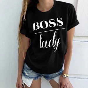 Be the ultimate "Boss Lady" with our Letter Printed T-Shirt