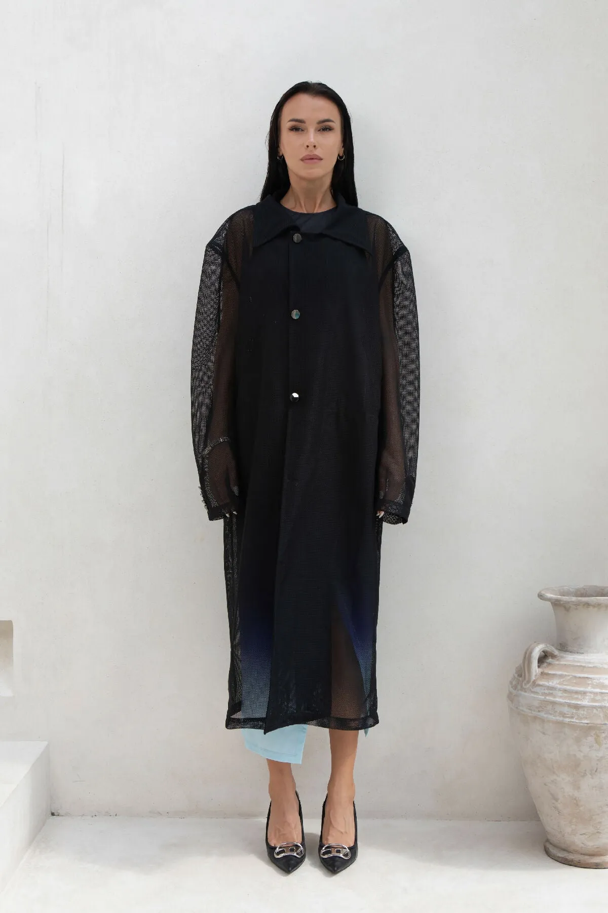 Black Mesh Coat