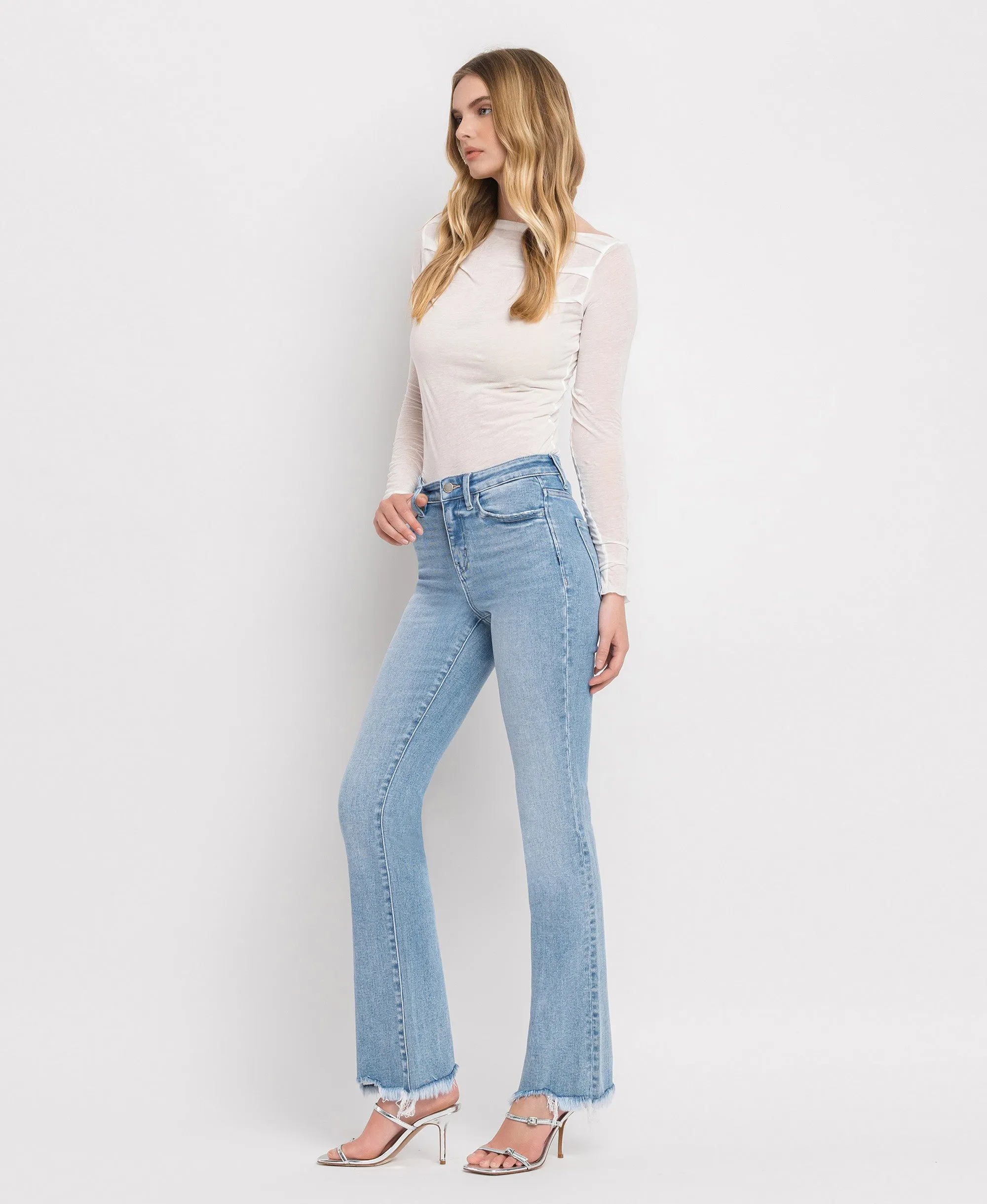 Blue Flame - High Rise Mini Bootcut Jeans