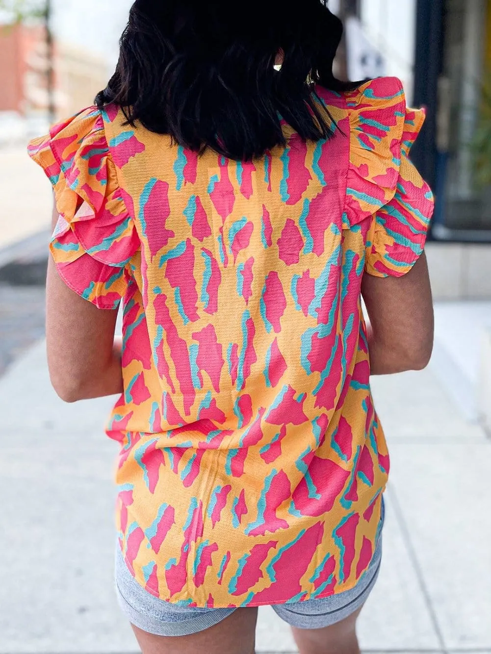 Bright Abstract Print Blouse