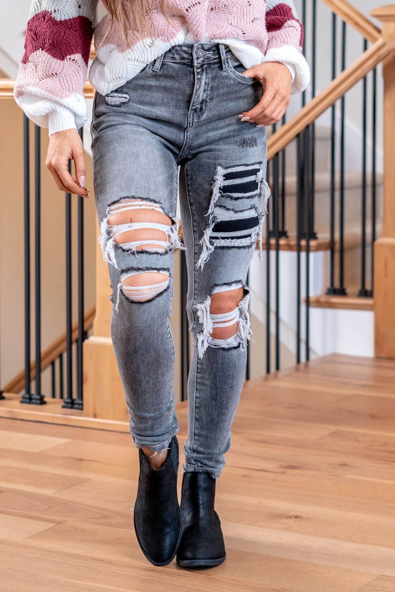 Broken Coal Haylie High Rise Distressed Ankle Skinny