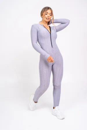 Cali Grey Honeycomb Contouring Push Up Jumpsuit Romper