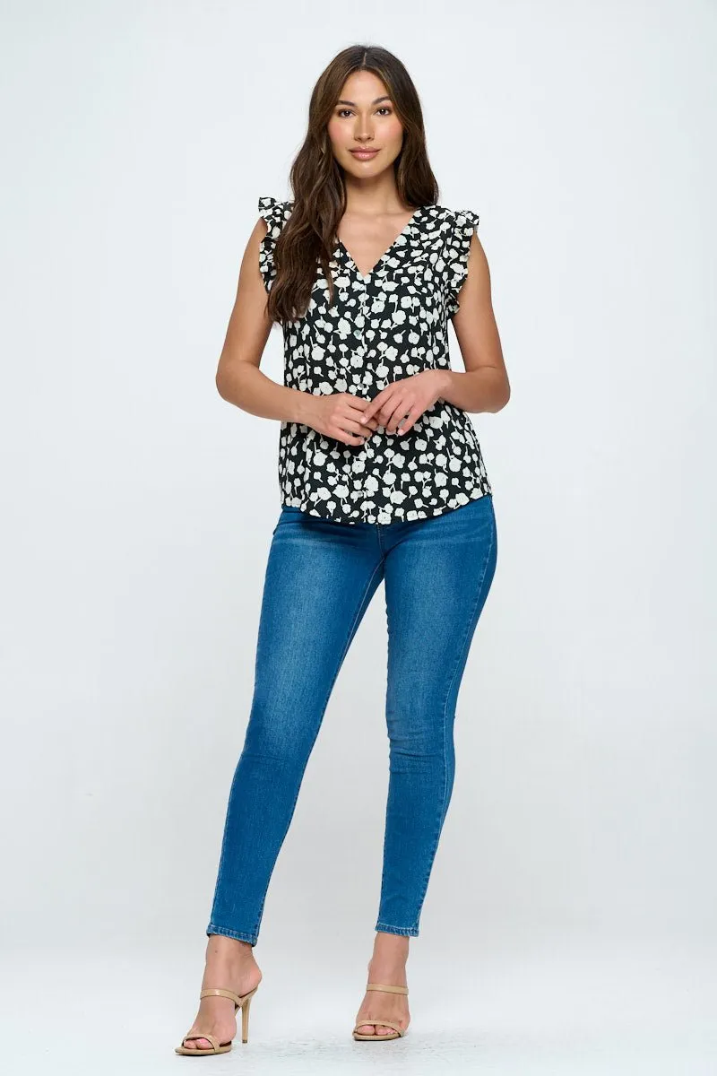 Cherie Ruffle Sleeve Blouse