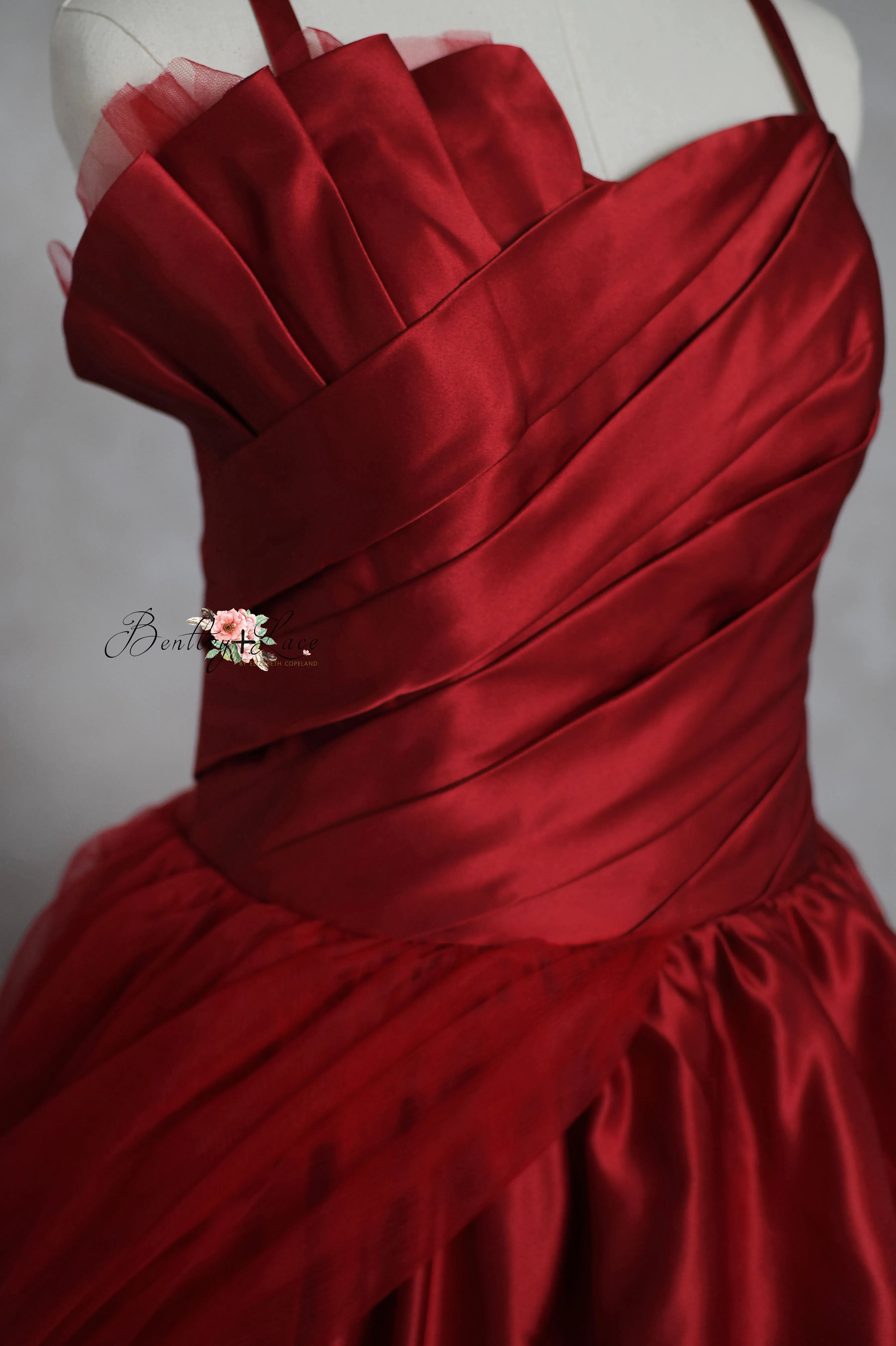 Couture Rental Gown "Radiant Allure" Red -  Floor Length Dress (Adult 6-Adult 10)