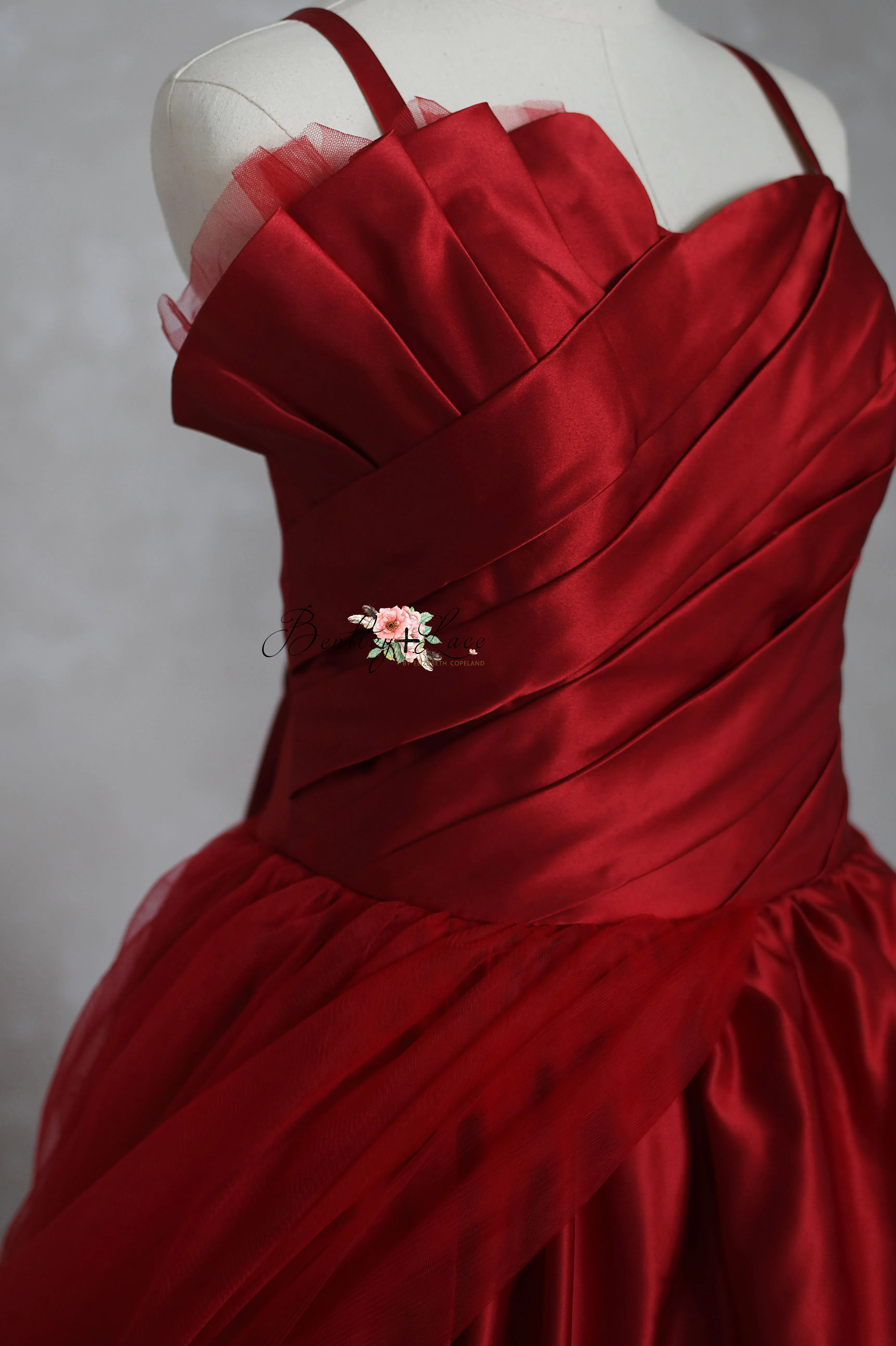 Couture Rental Gown "Radiant Allure" Red -  Floor Length Dress (Adult 6-Adult 10)