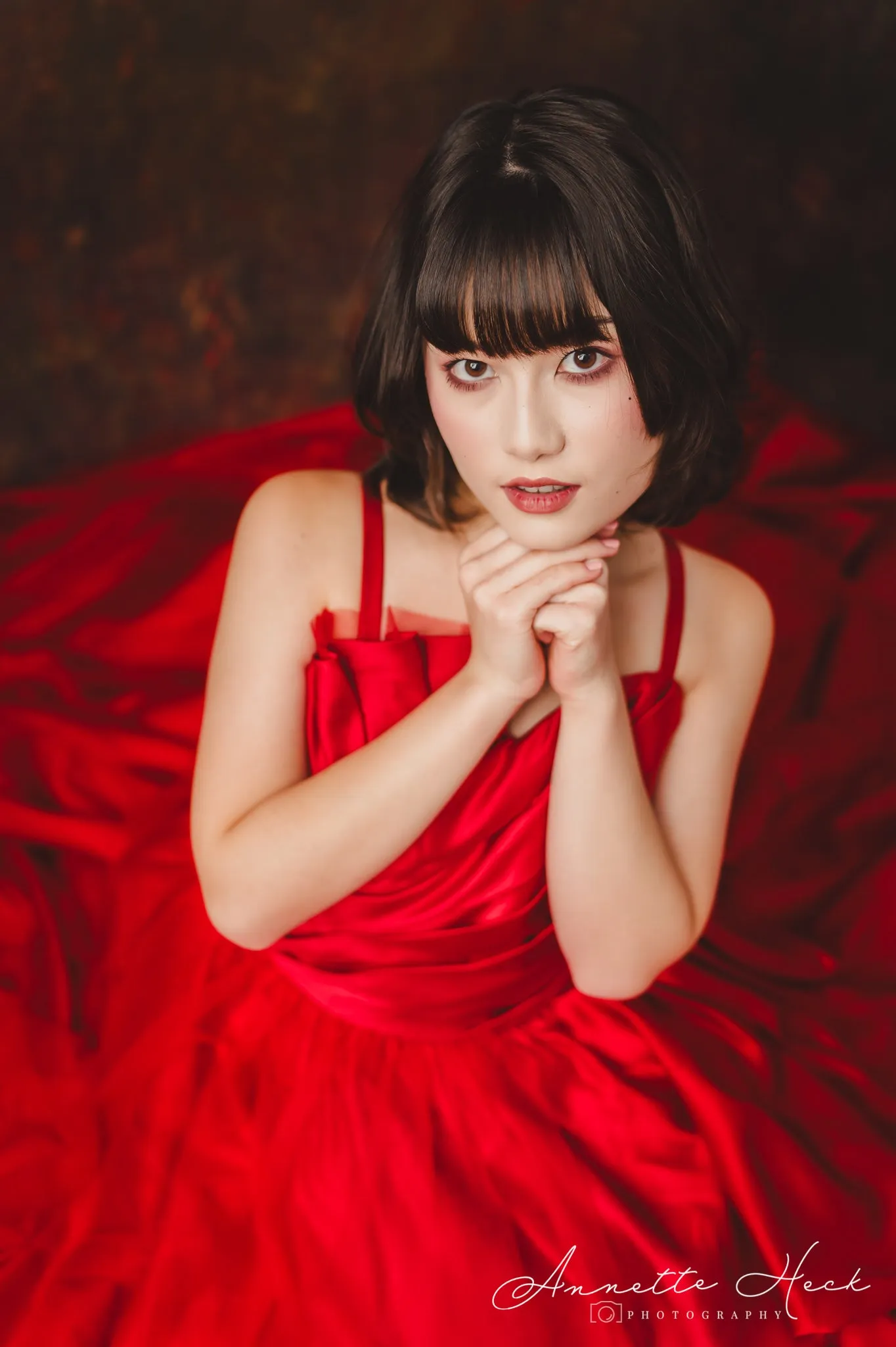 Couture Rental Gown "Radiant Allure" Red -  Floor Length Dress (Adult 6-Adult 10)