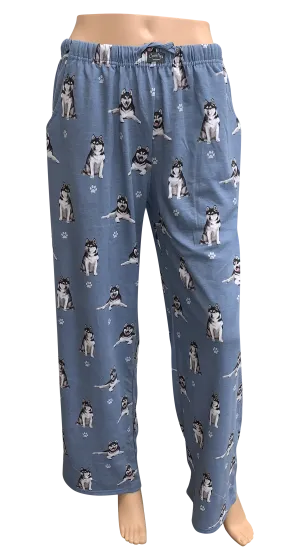 Dog Print Lounge Pants - Siberian Husky