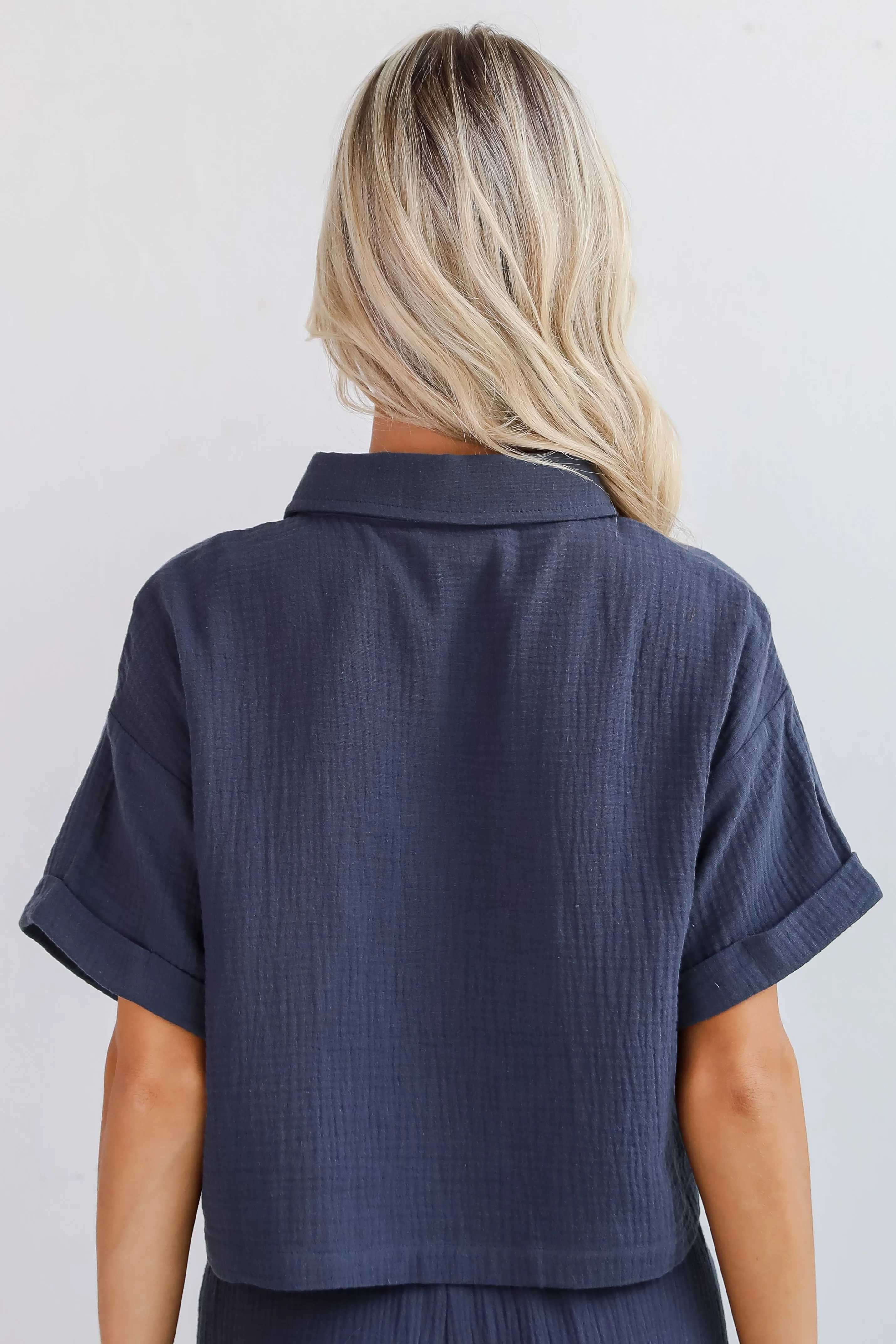 FINAL SALE - Too Perfect Charcoal Linen Blouse