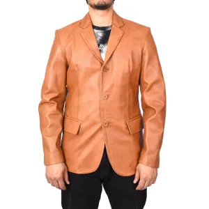 Gents Real Lambskin Leather Jacket Men's Blazer Coat Black Gjorn