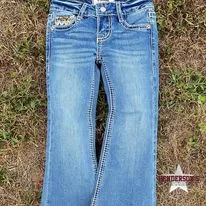 Girl's Cheetah Embroidered Jeans by Rock & Roll