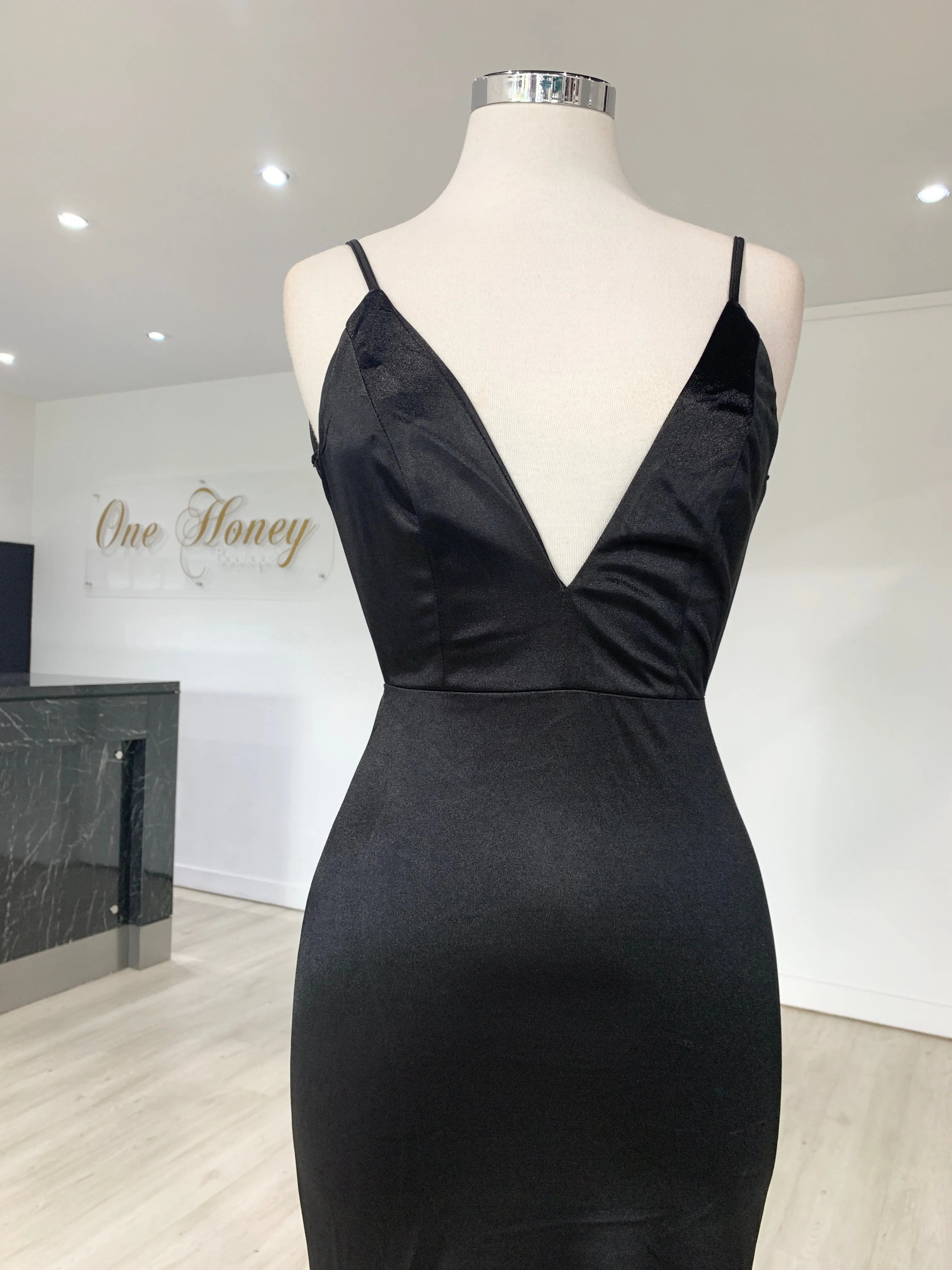 Honey Couture MILEE Low Back Mermaid Evening Gown Dress