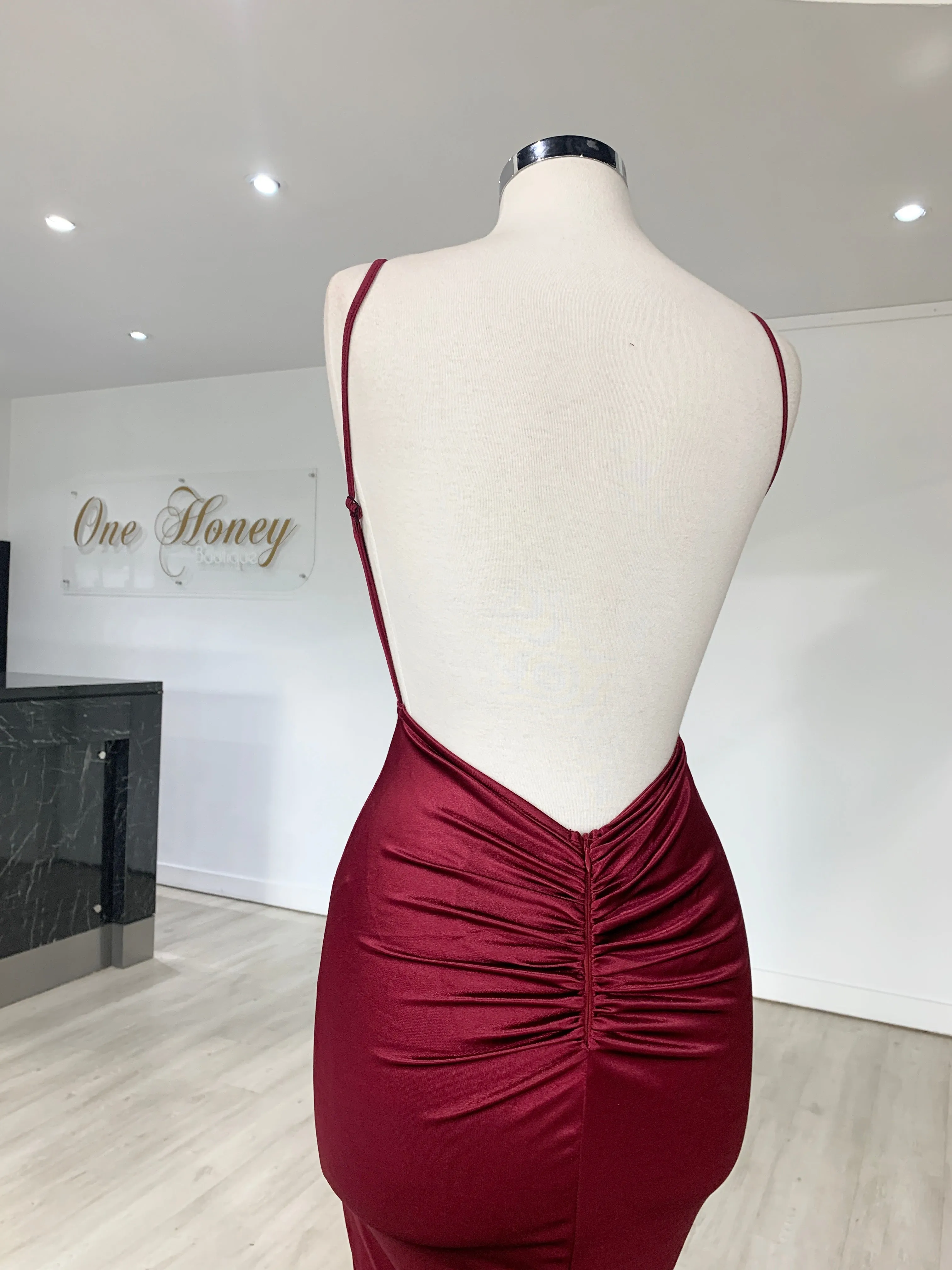 Honey Couture MILEE Low Back Mermaid Evening Gown Dress