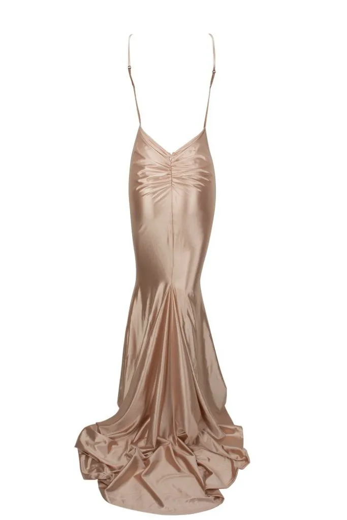 Honey Couture MILEE Low Back Mermaid Evening Gown Dress