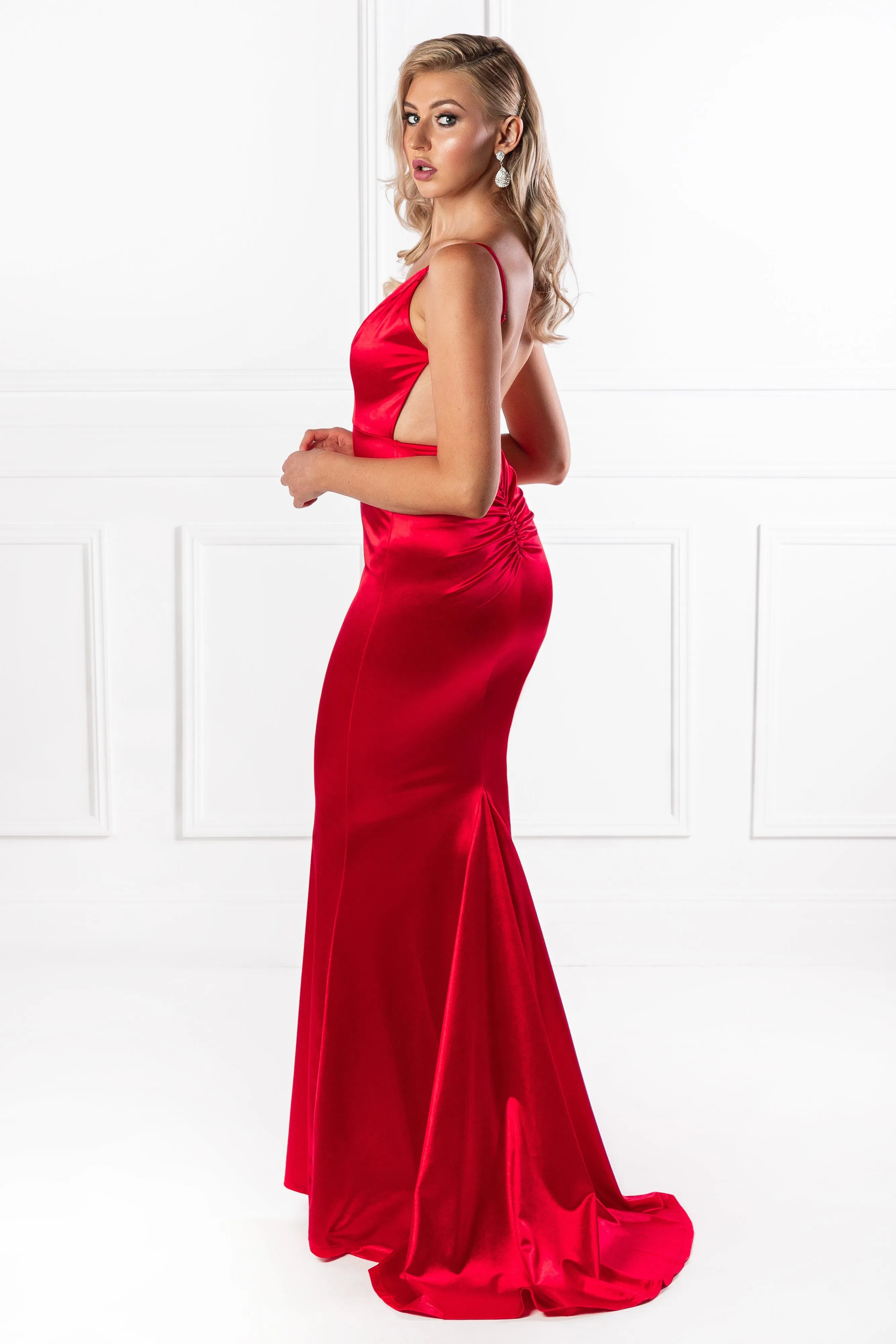 Honey Couture MILEE Low Back Mermaid Evening Gown Dress