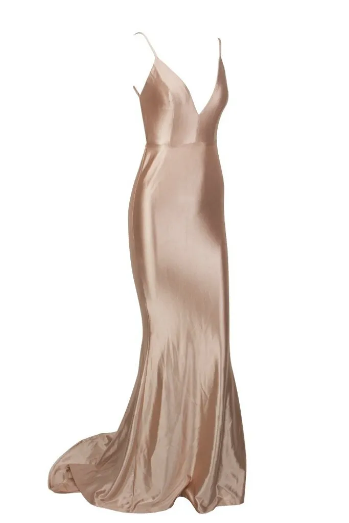 Honey Couture MILEE Low Back Mermaid Evening Gown Dress