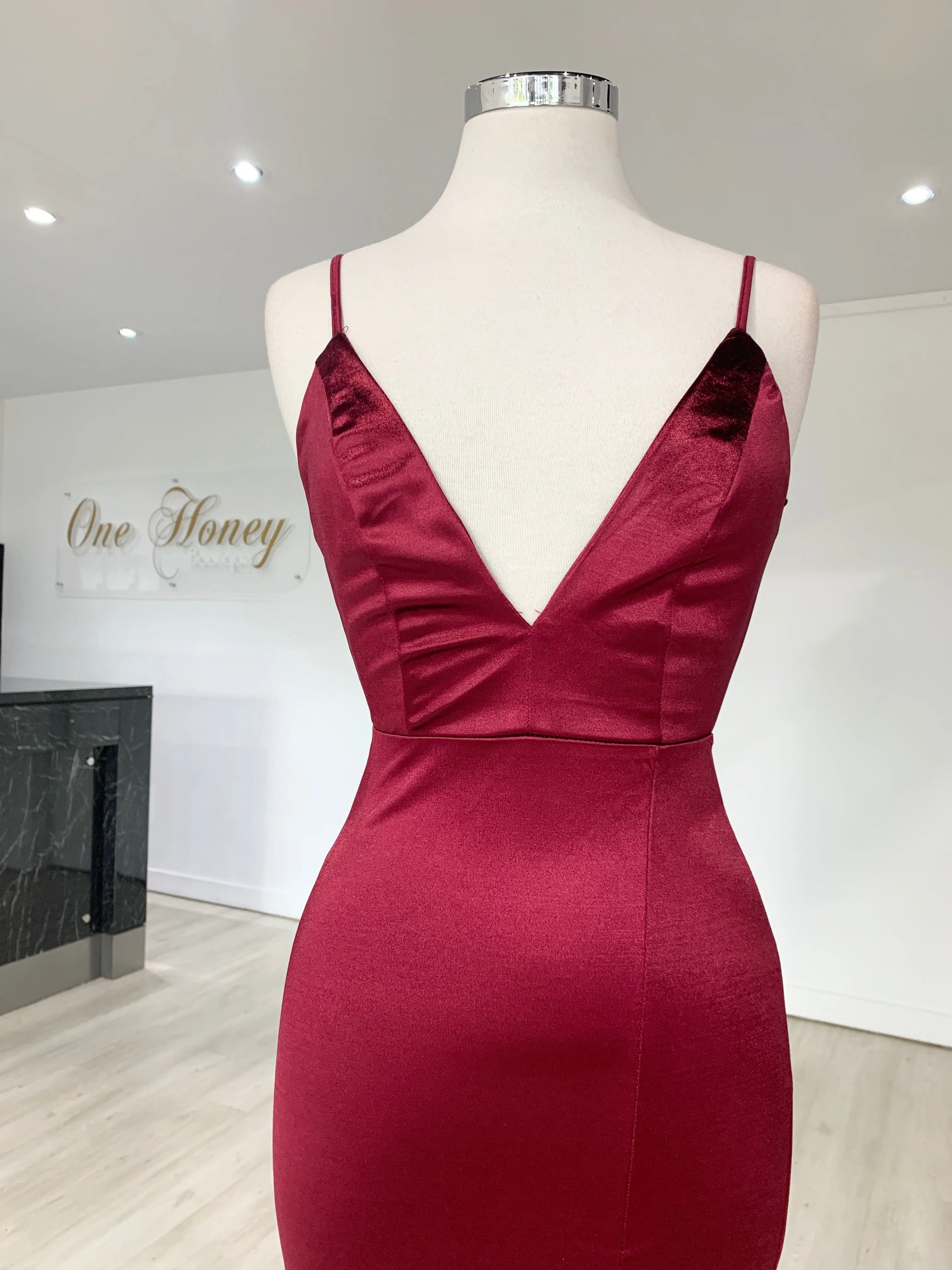 Honey Couture MILEE Low Back Mermaid Evening Gown Dress