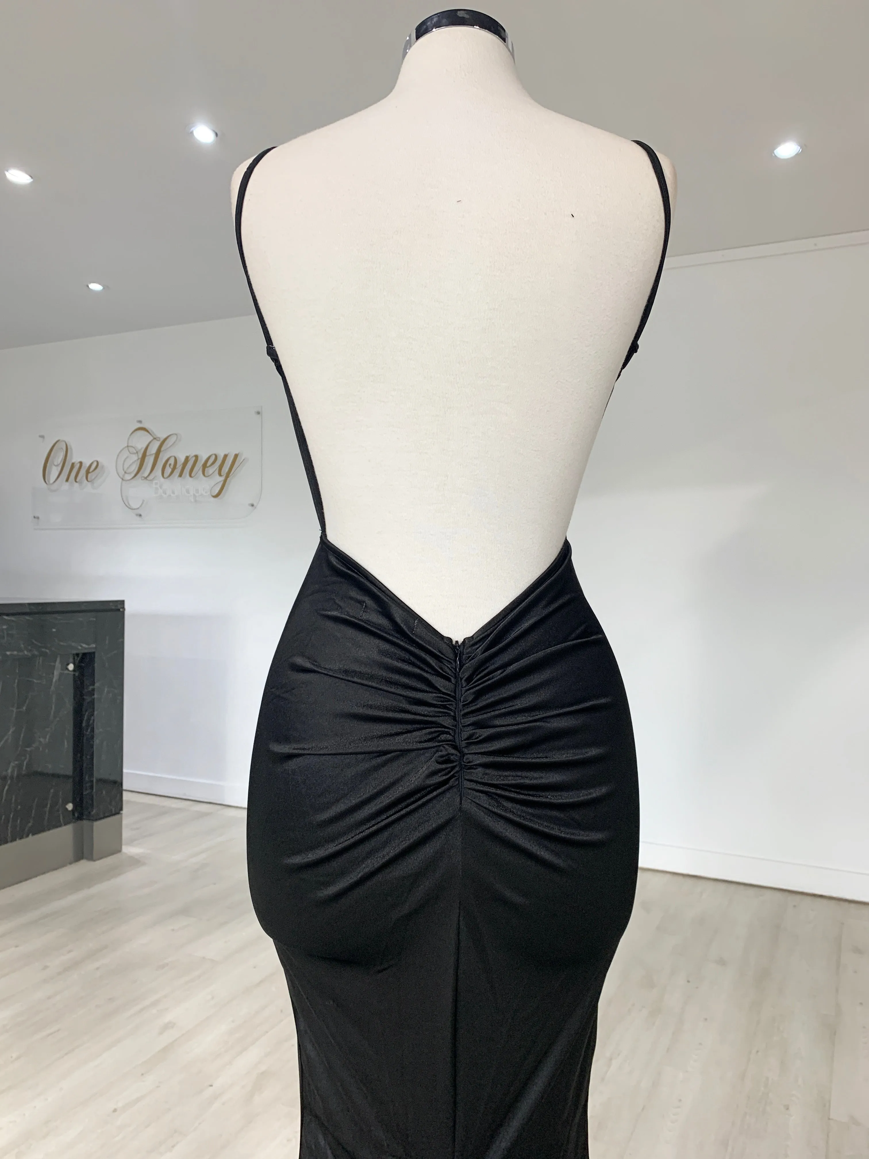 Honey Couture MILEE Low Back Mermaid Evening Gown Dress