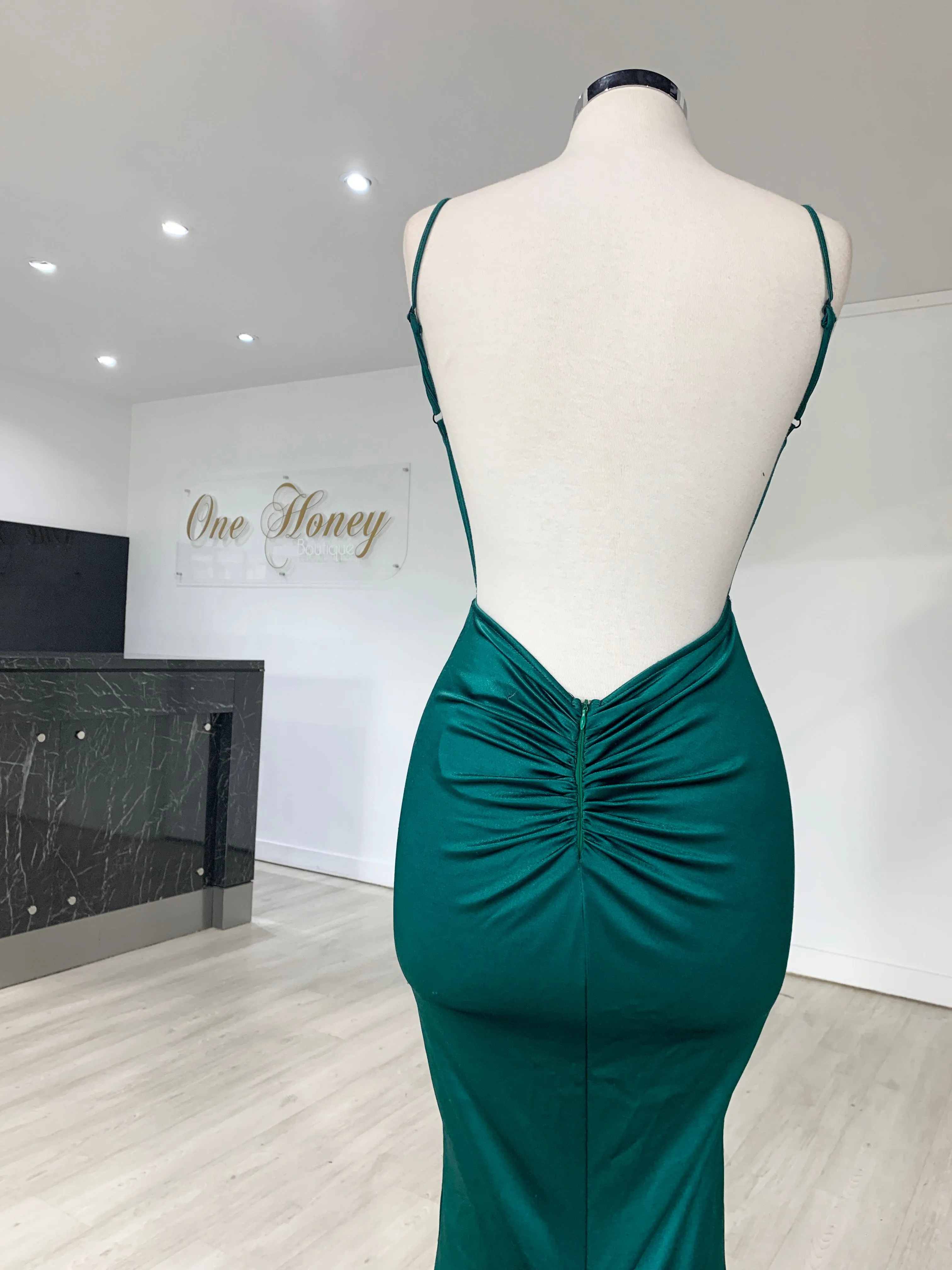 Honey Couture MILEE Low Back Mermaid Evening Gown Dress