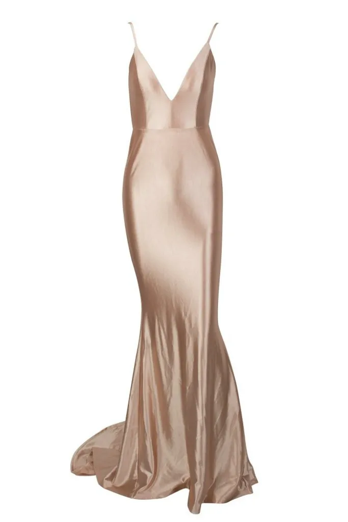 Honey Couture MILEE Low Back Mermaid Evening Gown Dress