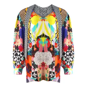 Inoa Monrovian 12001 Multi Long Sleeve Blouse Silk Shirt
