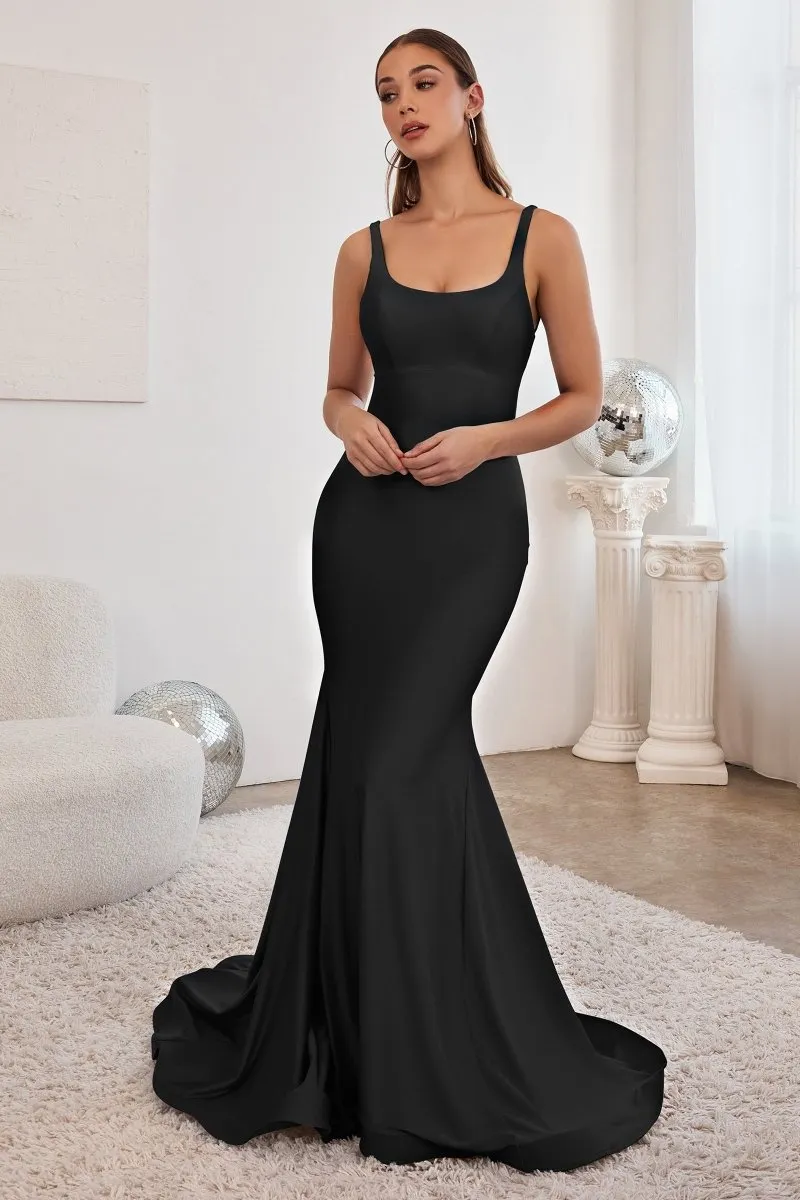 JAYLA Lace Up Back Mermaid Formal Gown