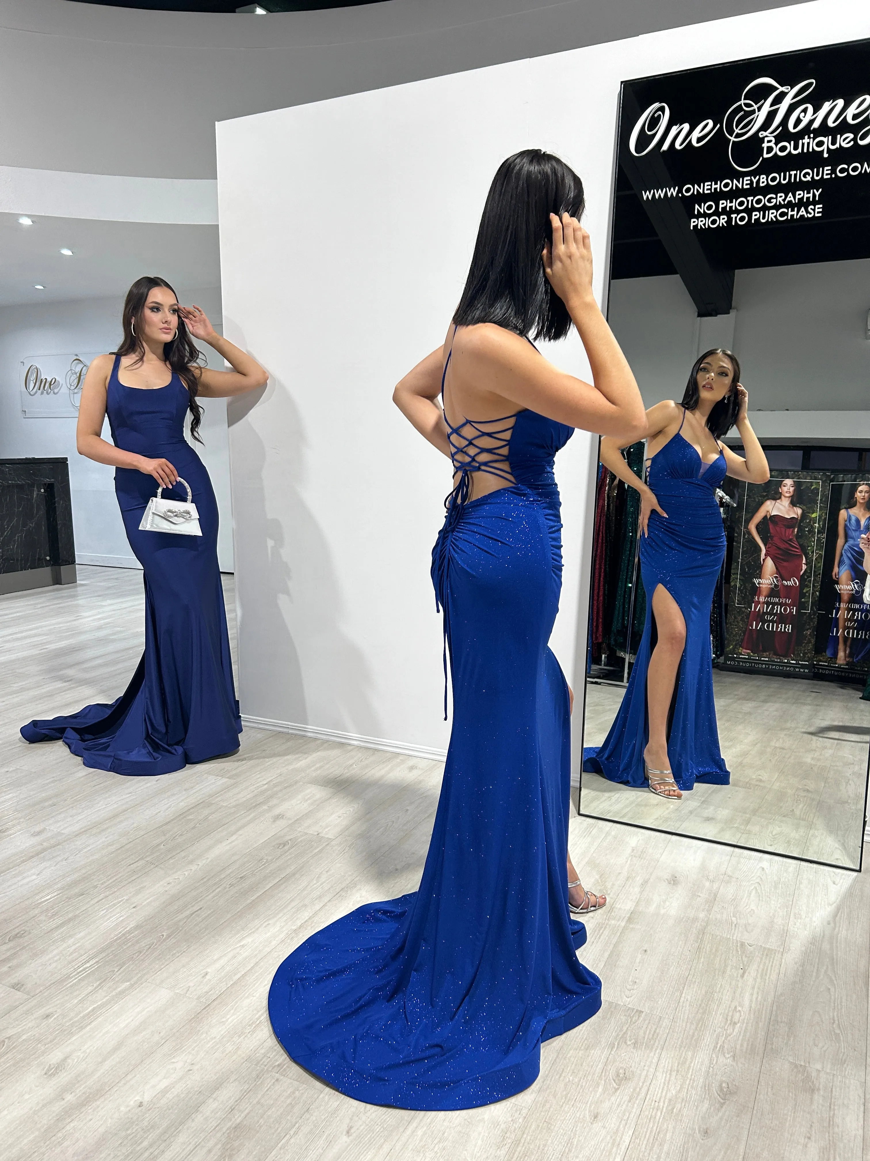JAYLA Lace Up Back Mermaid Formal Gown