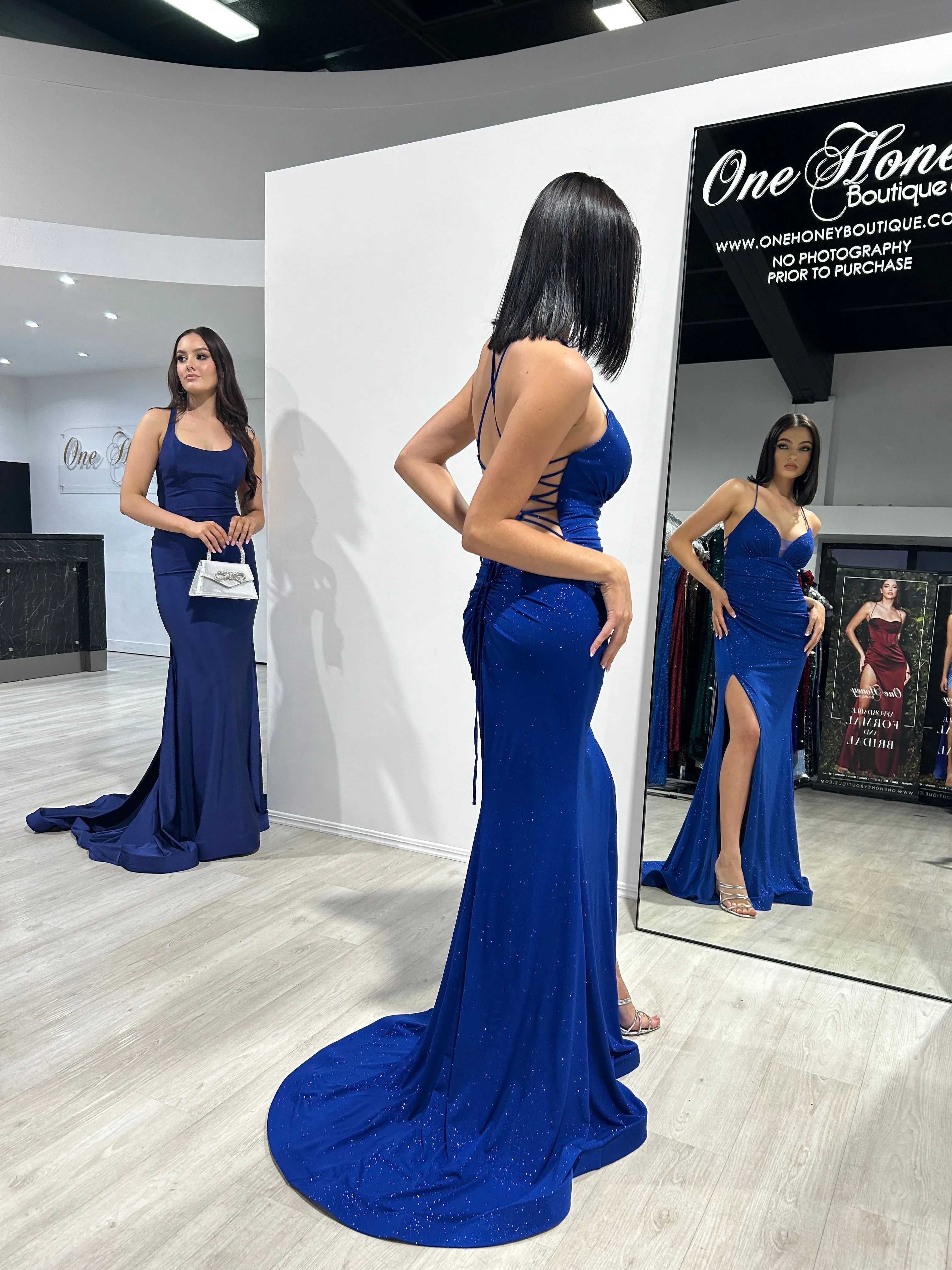 JAYLA Lace Up Back Mermaid Formal Gown