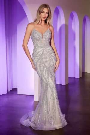 KAŠA Embellished Pearl & Crystal Mermaid Prom & Formal Dress