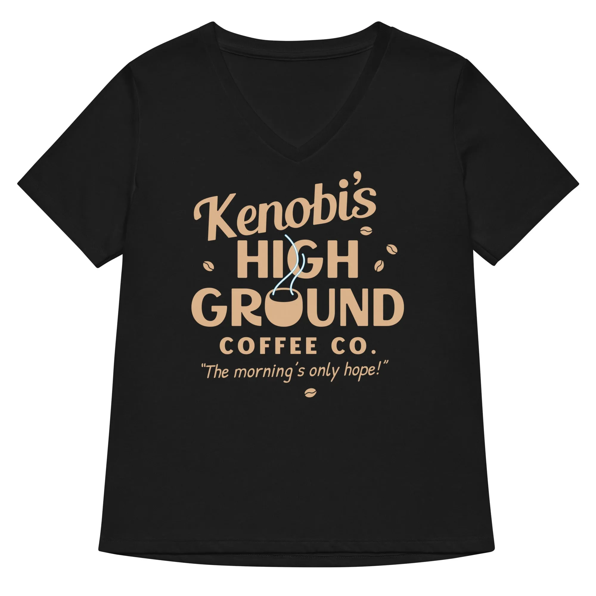 Kenobi's High Ground Coffee Co Women's V-Neck Tee