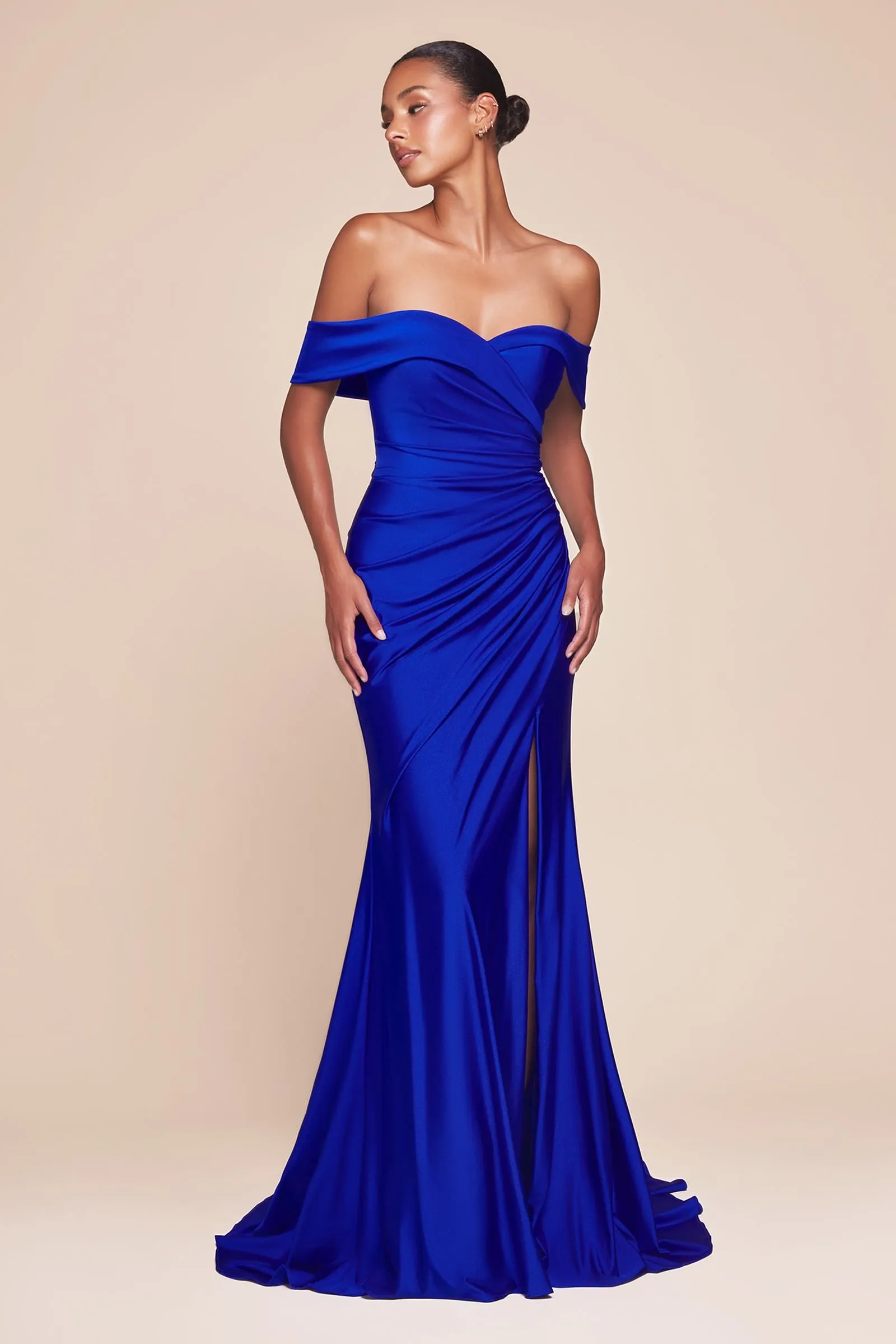 Ladivine CD790 Dress Off the Shoulder Stretch Spandex Gown
