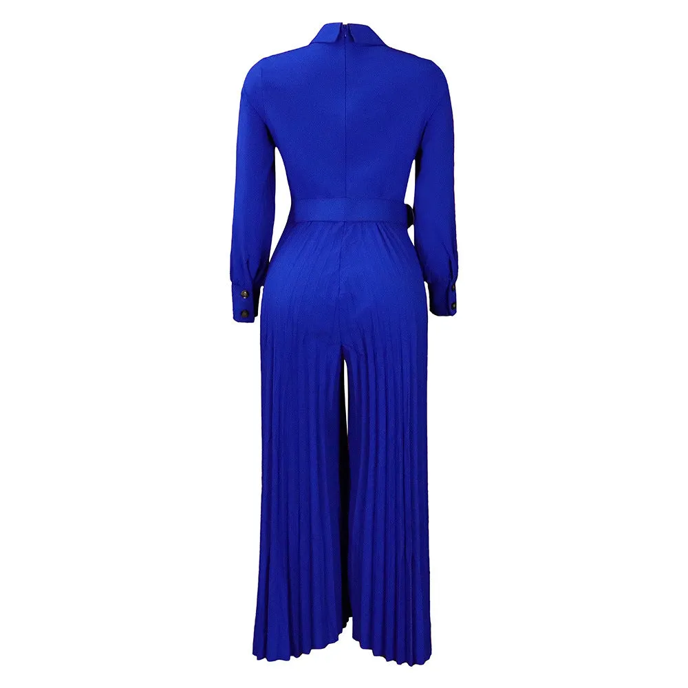 MB FASHION PRESSED PLEATED WIDE LEG JUMPSUIT MB 8504 PRE-ORDER