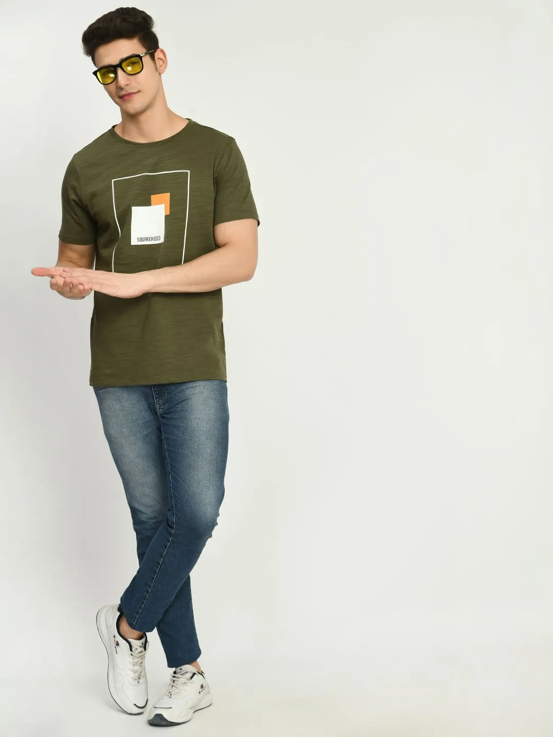 Men's Army Graphic Printed T-Shirt