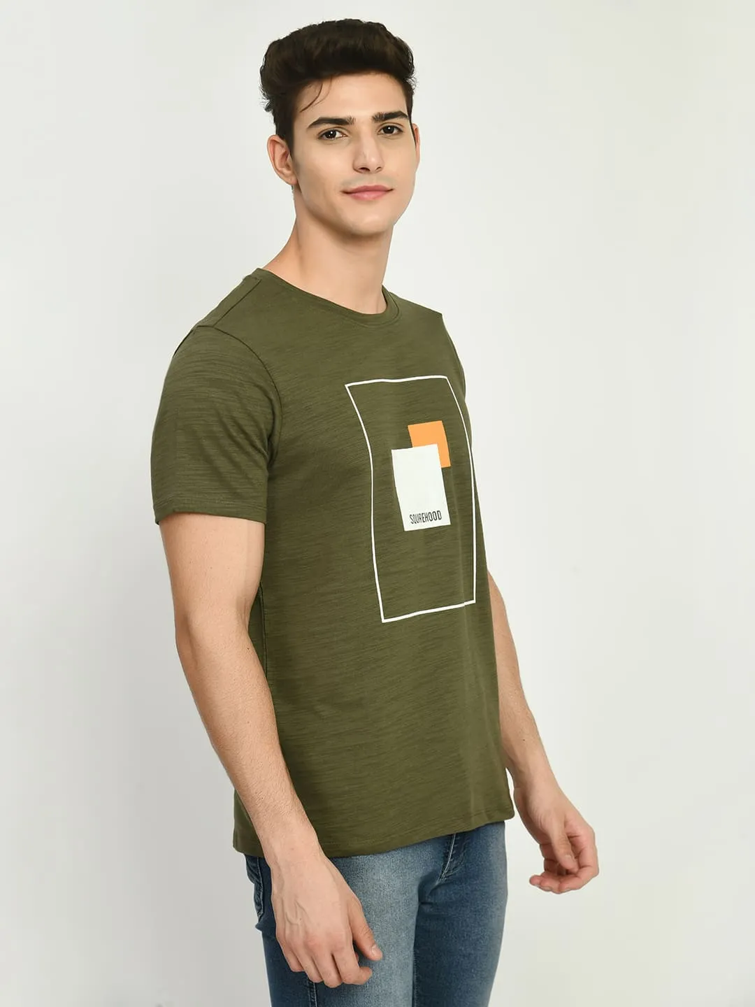 Men's Army Graphic Printed T-Shirt