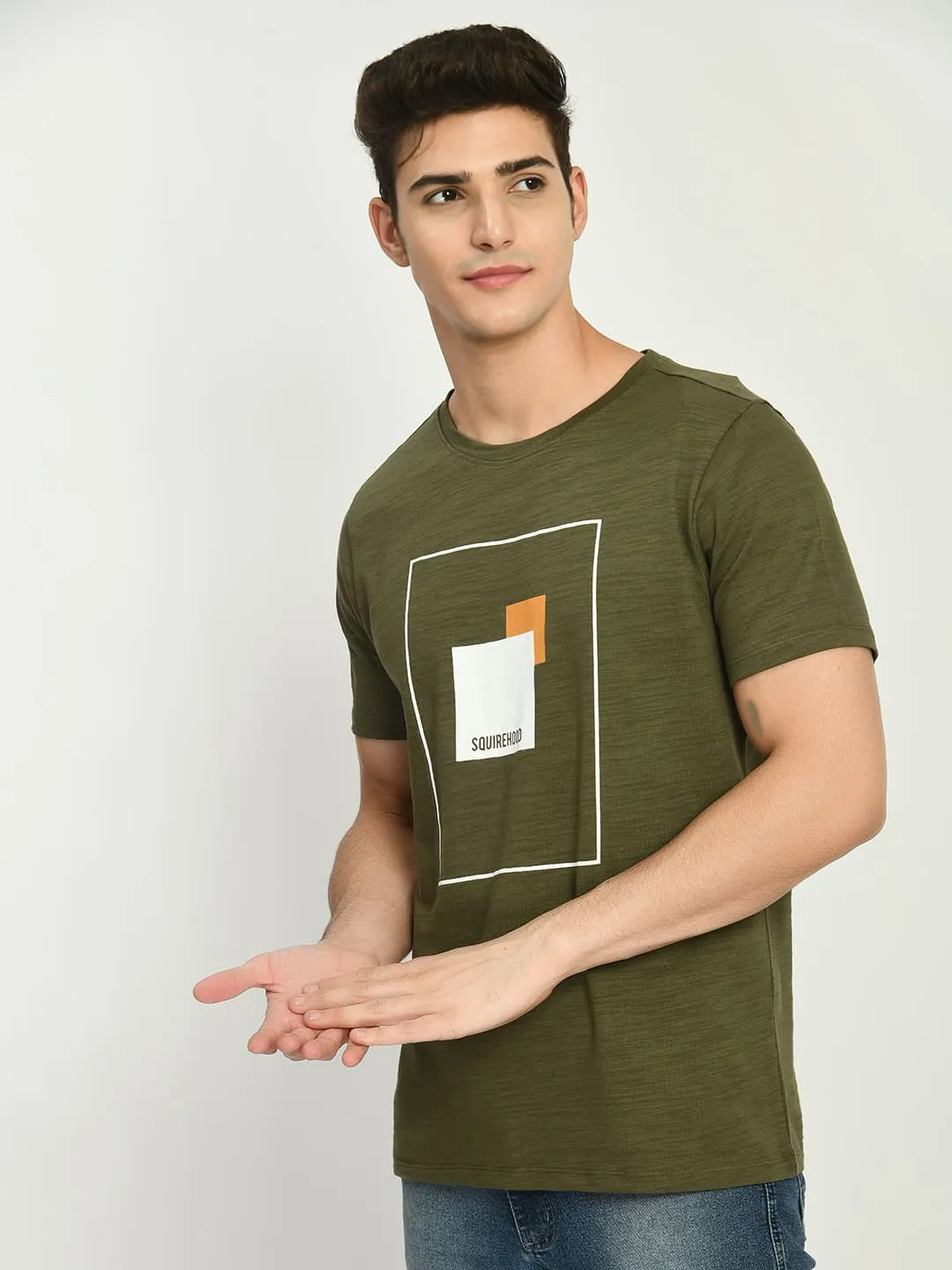Men's Army Graphic Printed T-Shirt