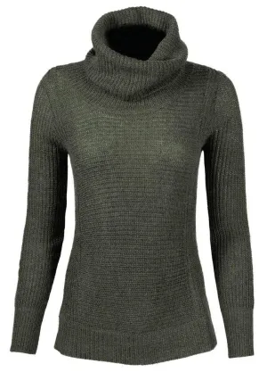 Mountain Khakis Women's Kelp Small Countryside Cowl Neck Ribbed Sweater