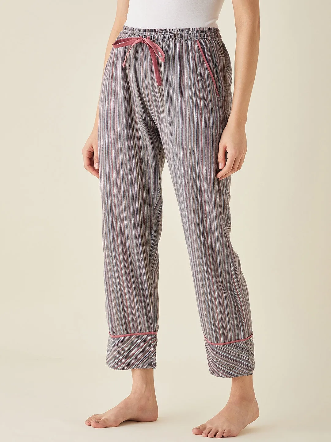 Multi Pinstripe Cotton Pyjama - The Kaftan Company