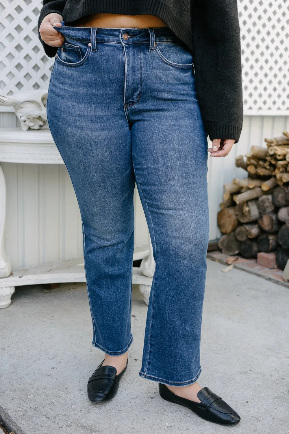 Nadine High Rise Tummy Control Bootcut Jeans - PLUS