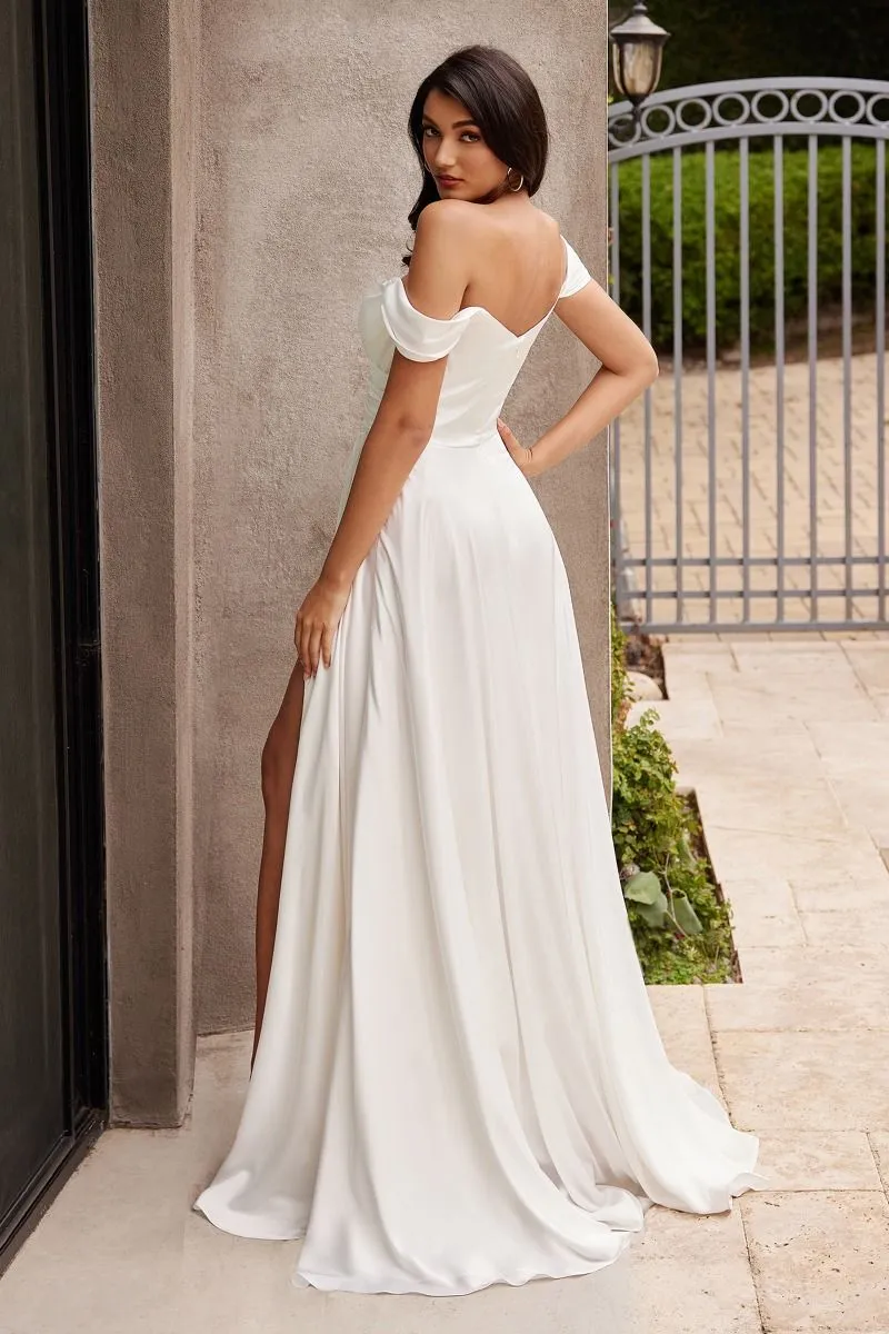Off The Shoulder A-Line Bridal Gown by Ladivine 7493WC