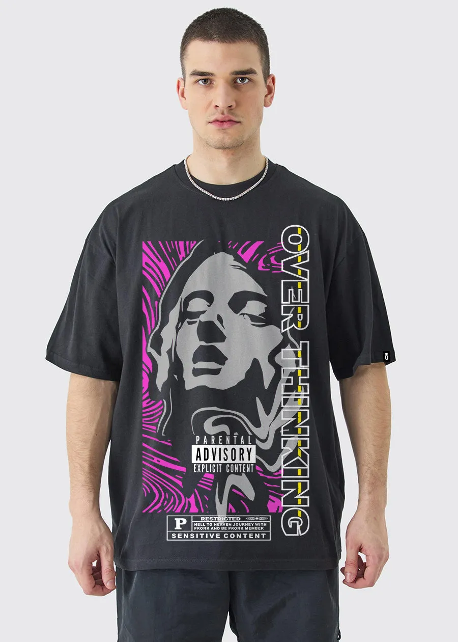Over Thinking Men Oversized Printed T-Shirt