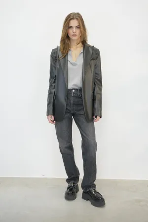OVERSIZED LEATHER BLAZER