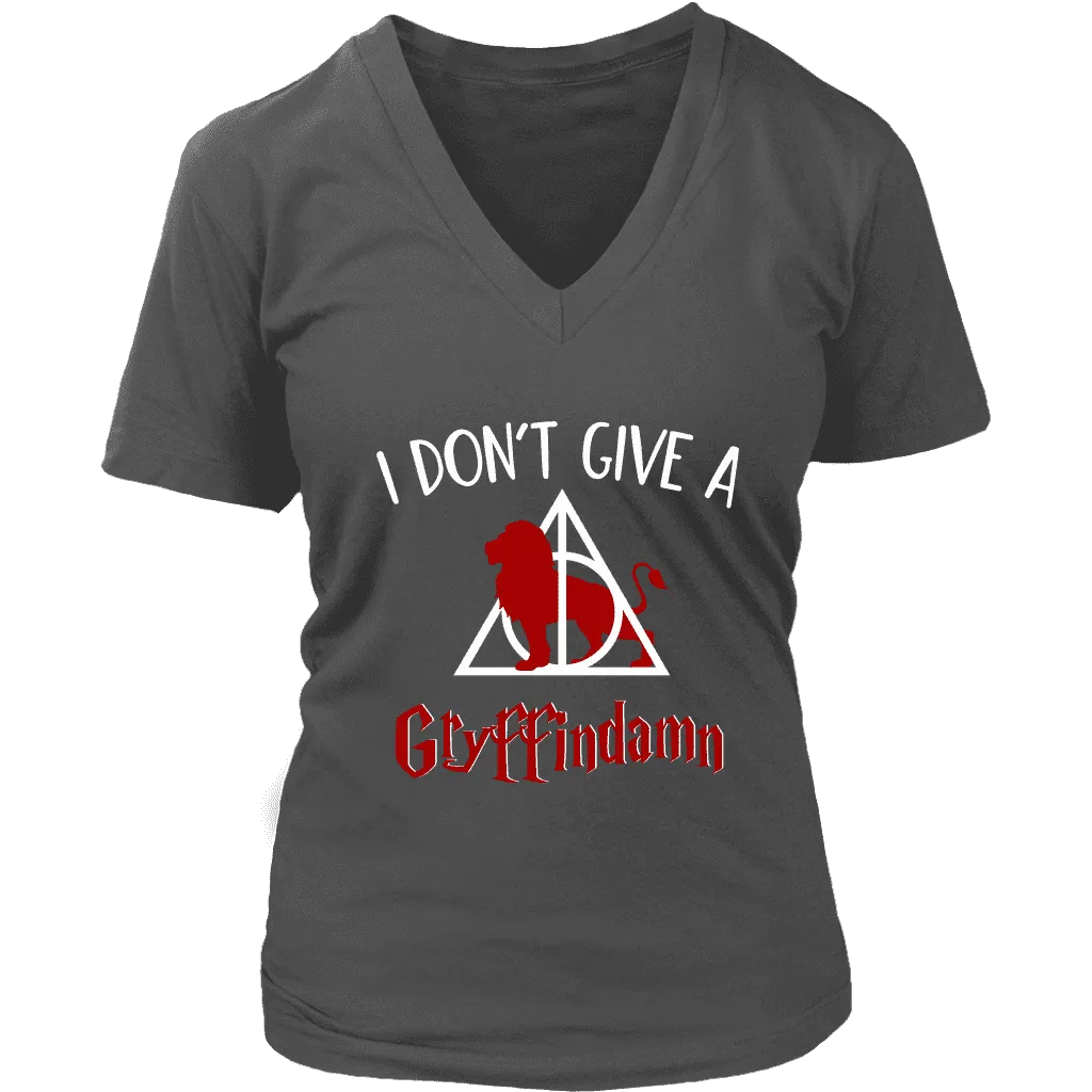 "I Don't Give A Gryffindamn" V-neck Tshirt