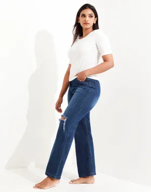 Reviz High Waist Ripped Bootcut Jeans