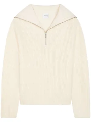 Ribbed-Knit Hooded Sweater